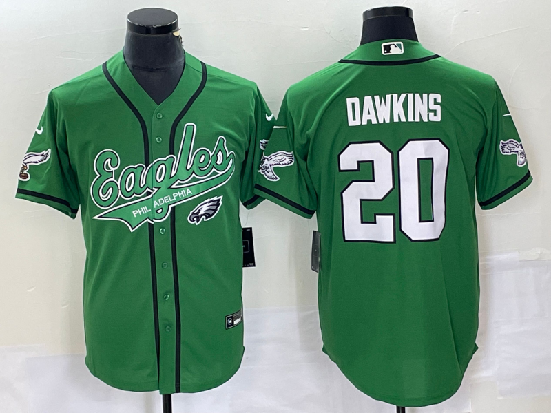 Men's Philadelphia Eagles Brian Dawkins #20 Kelly Green Jersey Joint Edition
